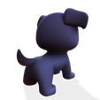 006.png Low-Poly Pup - Personnage de chien mignon pour le rigging et l'impression 3D