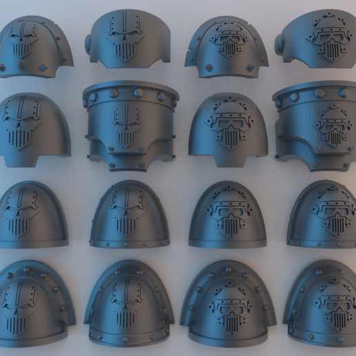 (Chaos) Space Marine Shoulder Pads - Iron Warriors