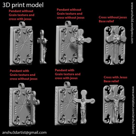 Jesus_cross_vol2_Pendant_z1.jpg 3D file Jesus cross vol2 Pendant Jewelry・3D printer model to download, AS_3d_art