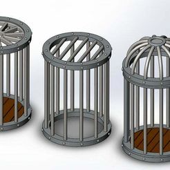 round_cages_comparison.JPG Fichier STL gratuit Collection de cages rondes pour les jeux de table・Plan imprimable en 3D à télécharger, Boubamazing