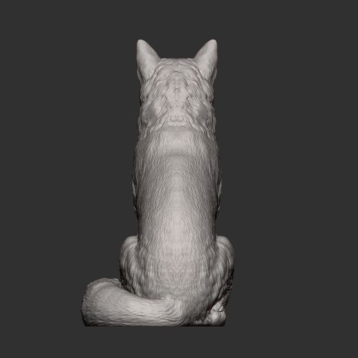Fox-sitting15.jpg Fox 3D print model