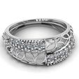 4.jpg Anel de diamante de noivado elegante Modelo para impressão 3d