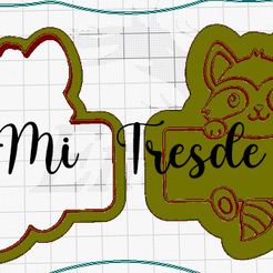 mapache-capt.jpg STL file raccoon with frame, cutter and marker・3D printing template to download, MiTresde
