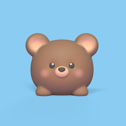 Cod2056-LittleRoundBear-1.jpg Fichier 3D Petit ours rond・Modèle à télécharger et à imprimer en 3D