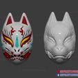 japan_kitsune_cosplay_mask_3dprint_07.jpg Japanese Fox Mask Demon Kitsune Cosplay Helmet STL File