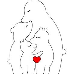 3kid.png Archivo STL BEAR MAMA KID FAMILY 4 DECOR puzzle・Plan para descargar y imprimir en 3D