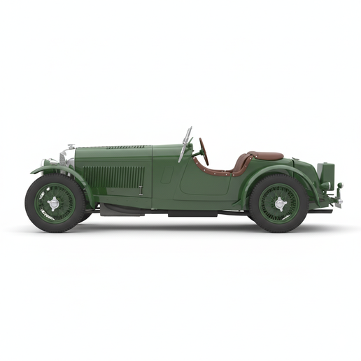 Bentley 4½ Litre stylized car STL, French rally car STL, track car STL, car 3D model, tuned car STL, 1940s car STL, realistic car STL, snap fit car STL, roadster STL, Le Mans car STL, car statue STL, custom car STL, beginner friendly car STL, printable ca