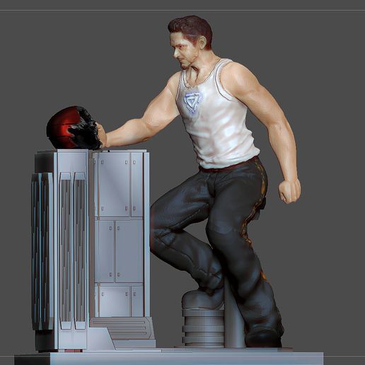 TONY STARK AVENGERS ENDGAME STATUE IRONMAN MARVEL MCU - 3D model önizlemesi