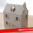 Digital-Download-WW2-Normandy-House-Type-2-28mm-Printable-Terrain-Wargaming-Tabletop-Backview.jpg France Double Storey Village House