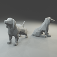 3.png Low polygon retriever 3D print model  in three poses
