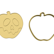 Apple-skull-listing-3d.png Halloween Poison apple skull cookie cutter and stamp