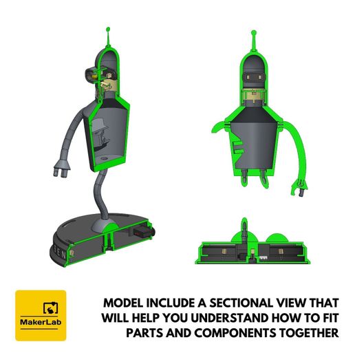 12.jpg Bender - Printable 3d model - STL files - Personal Use