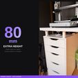 03-IKEA-Alex-Desk-Riser.jpg IKEA ALEX Desk Riser | 80mm Desk Shelf | 3D Printed Modular Risers