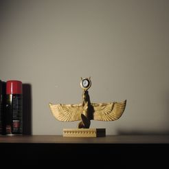 DSCN7290.jpg STL file The Egyptian Myth of Isis Desk Clock Sculpture・Model to download and 3D print