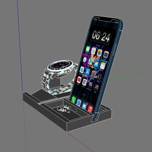 Mobile and watch holder 3D model
