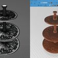 13.jpg 3D-Datei 3-stöckiger Cupcake-Ständer (drehbar und umwandelbar)・Modell zum Herunterladen und 3D-Drucken