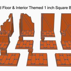 wood01.jpg Free STL file 1 Inch Square Miniature Bases (x11) Wooden Interior Themed for Dungeons & Dragons or Warhammer 40k tabletop Miniatures・3D print model to download