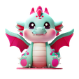002.png Cute Pink Dragon 3D print model