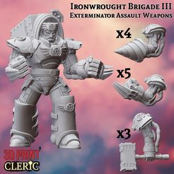 ExtermAssault.jpg Free 3D file Ironwrought Brigade - Exterminator Assault Pack・Design to download and 3D print