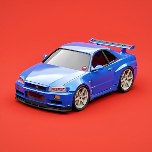3D-Nissan-Skyline-GTR.jpeg Nissan Skyline GTR R34 (1999) Model Kit Car