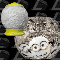 Vignette.png Archivo STL MINION LUZ NOCTURNA ESFÉRICA LITHOPHANE・Objeto de impresión 3D para descargar
