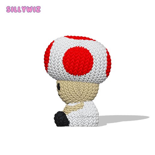 🐉 Mario - Toad - Knitted - Crochet・ STL File for 3D printing・Cults