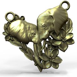 Elehant-pendant-23.1.jpg STL file Elephant pendant・Model to download and 3D print