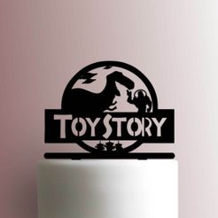 JB_Toy-Story-Jurassic-Park-Logo-225-A808-Cake-Topper.jpg Archivo STL TOPPER TOY STORY・Modelo para descargar y imprimir en 3D