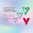 Cover-11.png V Shape Clay Cutter - V STL Digital File Download- 8 sizes and 2 Cutter Versions