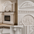 12-3.png Luxury Classical Fireplace Mantel with Overmantel STL 3D Model for CNC Wood Carving and 3D Printing