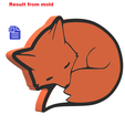 STL00709-2.png Sleepy Fox Bath Bomb Mold