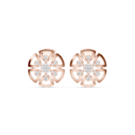 Floral Wheel Stud Earrings 3D Model