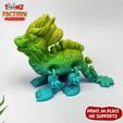 e.jpg STL file PRINT-IN-PLACE FLEXI CLOVER LEAF DRAGON ARTICULATED・3D printer model to download
