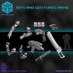 bits-and-gesture-arms.jpg Light Scouts - Bits and Gesture arms pack - Space soldiers modular bits
