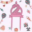 2-party2.png Number Party - Cake Topper (Birthday Numbers)