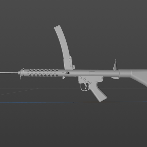 Australian F1 submachine gun digital model 3D model