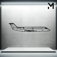 crj200.png Wall Silhouette: Airplane Set