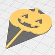 cupcake-topper.png Spooky Pumpkin Cupcake Topper - Halloween 3D Model