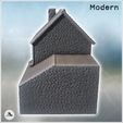 5.jpg Modern house with tiled roof, stone walls and large garage door (5) - Modern WW2 WW1 World War Diaroma Wargaming RPG Mini Hobby