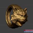 Tiger_Ring_Lowpoly_3dprint_03.jpg Tiger Ring Low Poly - Jewelry - Rings - Costume Cosplay 3D print model