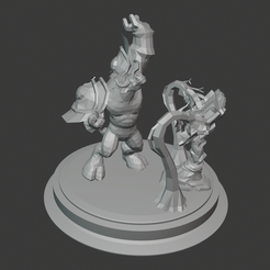 taurendruid.PNG Archivo STL gratis Estatua del Druida Tauren・Diseño de impresora 3D para descargar