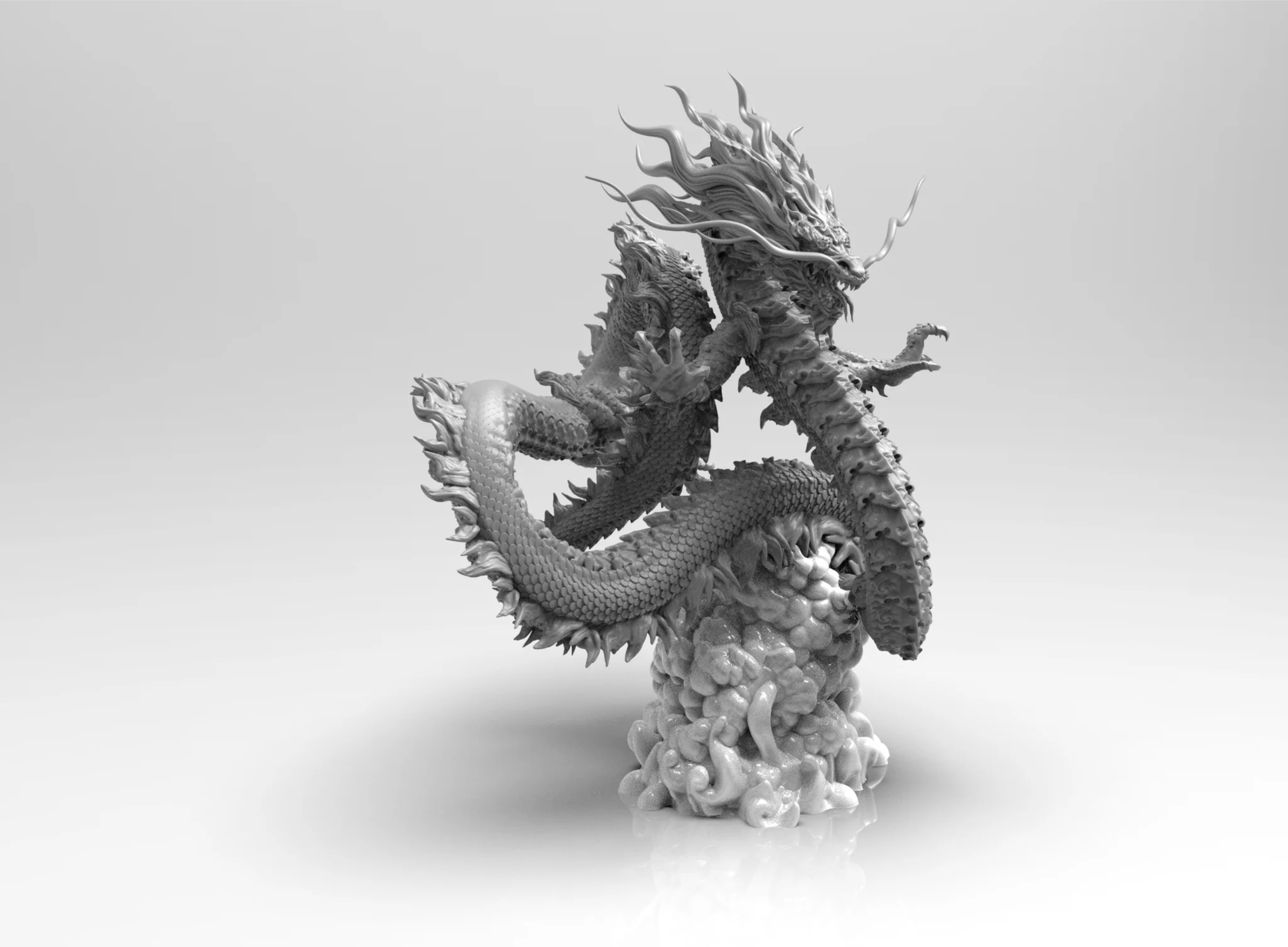 STL file Legendary creature design, The traditional Chinese Dragon with ...