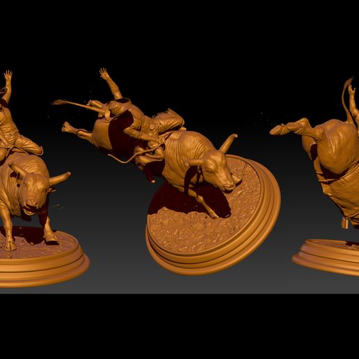Bull fighting STL - OBJ - ZTL file 3D model
