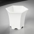 render.jpg Bonsai Pot - Hexagonal Cascade 3D Model