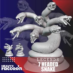 7headedsnake.jpg Файл STL 7-головая змея・3D-печатная модель для загрузки
