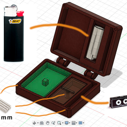 NEW!!! BOX WEED - MINI BIC - OCB - MARIJUANA KIT BOX - HOLDER