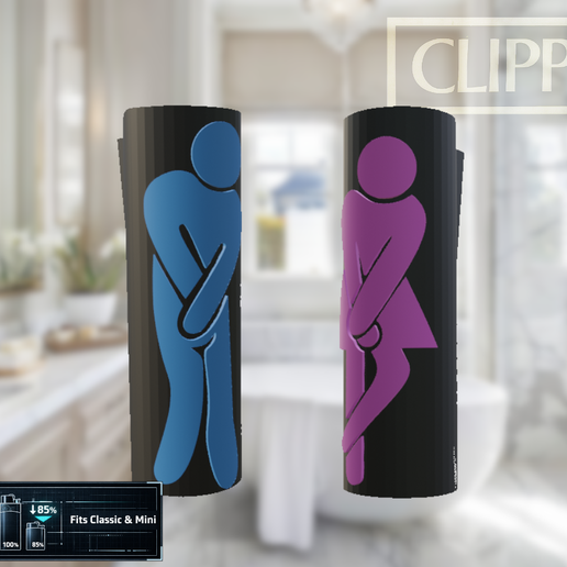[Clipper Sleeve] Funny Toilette Signs 3D model