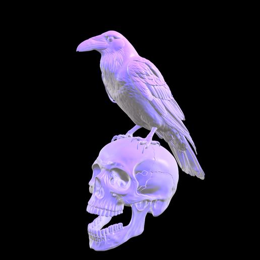 Raven on Skull - Free STL (Ancient Warriors Series)