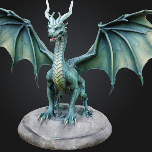 🐉 Estatua de dragón Modelo #01・Archivo STL para Impresión 3D・Cults