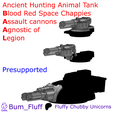 Ancient-Hunting-Animal-Tank-Blood-Red-Assault-Cannons-Agnostic-of-Legion-Angels-Deimos-Predator.png Antiguo Tanque de Animales de Caza Cañones de Asalto de Sangre Agnóstico de Piezas de Legión - Presupported